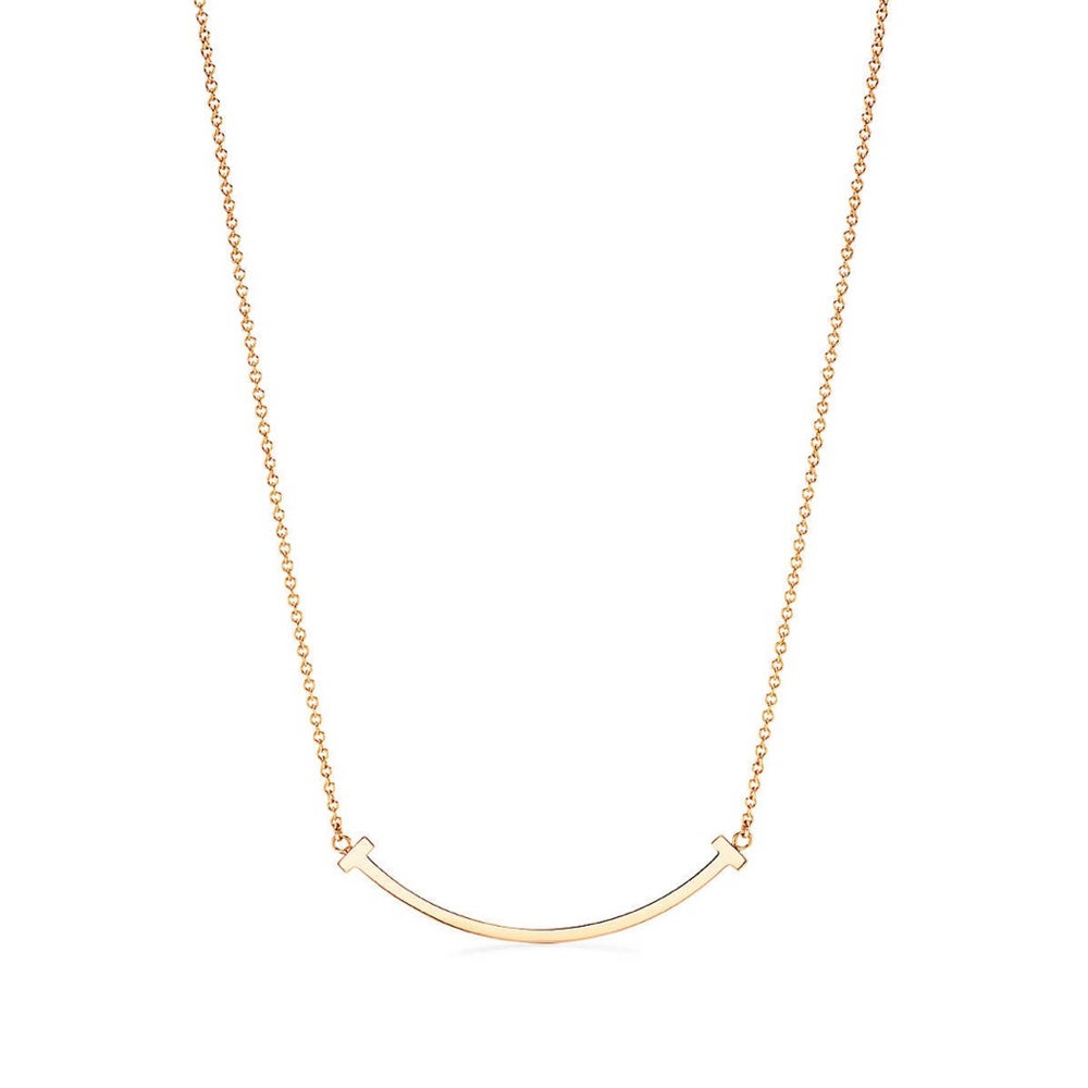 Tiffany T collection small Smile necklace 18K gold, authentic
